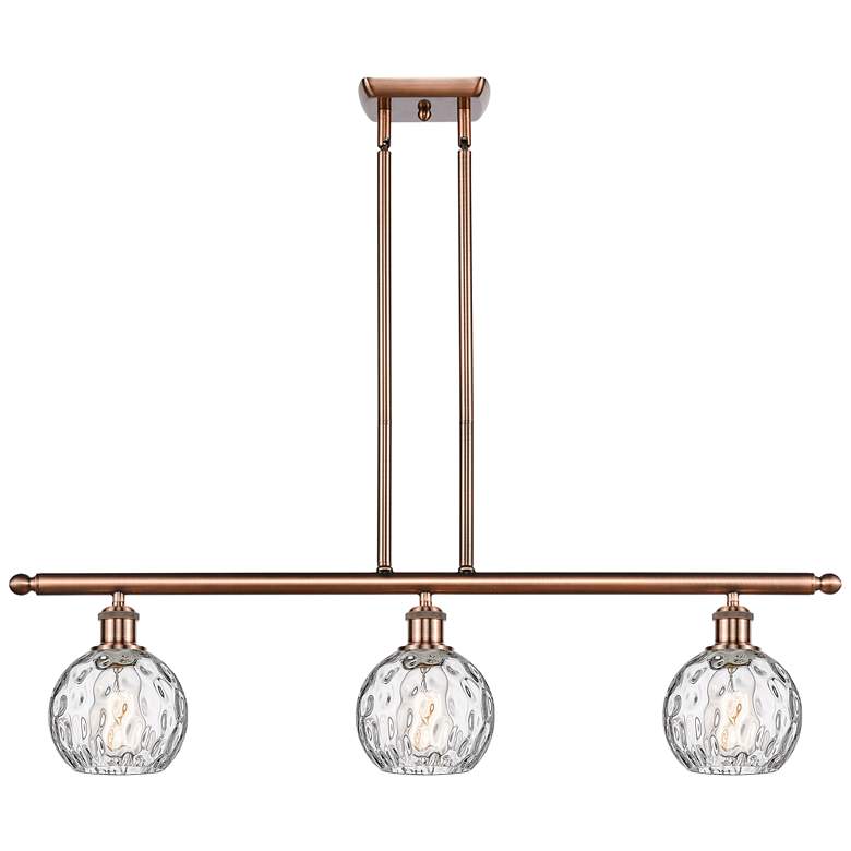 Image 1 Athens Water Glass 6" 3 Light 36" LED Island Light - Copper - Cl