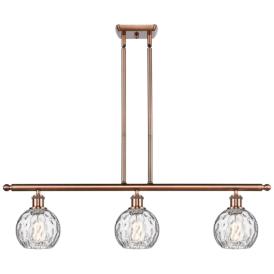 Athens Water Glass 6" 3 Light 36" LED Island Light - Copper  - Cl Athens Water Glass 6" 3 Light 36" LED Island Light - Copper  - Cl