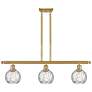 Athens Water Glass 6" 3 Light 36" LED Island Light - Satin Gold
