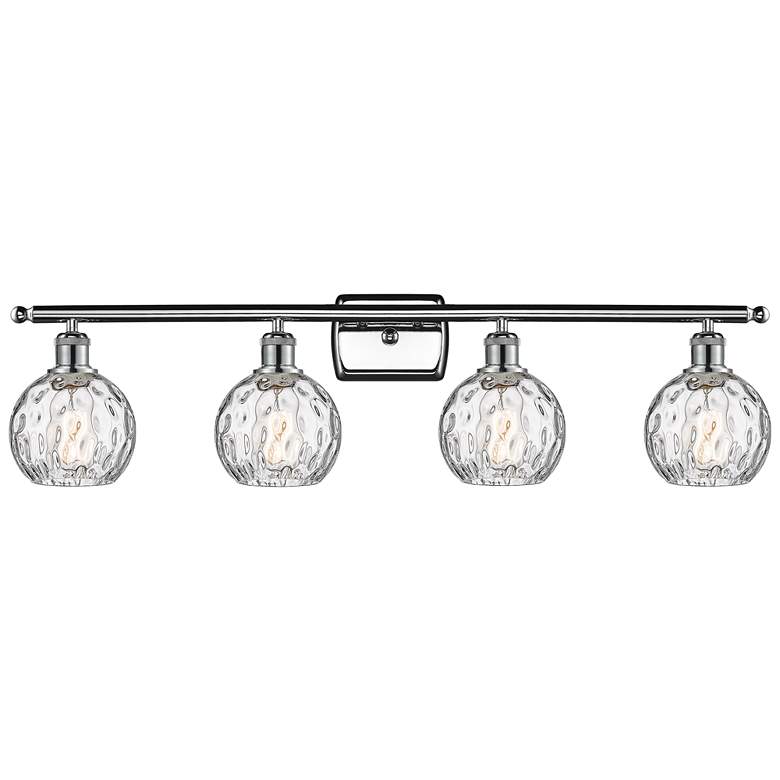 Image 1 Athens Water Glass 6" 4 Light 36" Bath Light - Polished Chrome -
