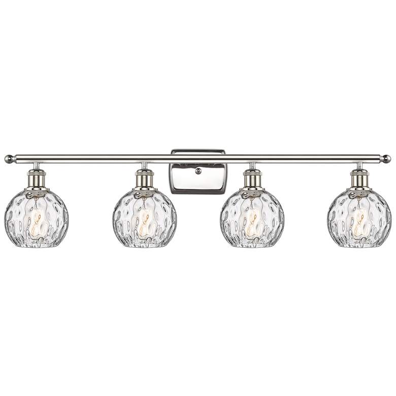 Image 1 Athens Water Glass 6 inch 4 Light 36 inch Bath Light - Polished Nickel - 