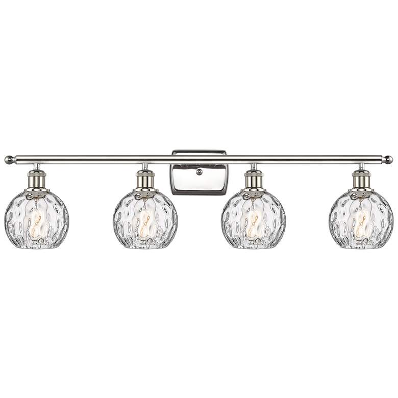 Image 1 Athens Water Glass 6" 4 Light 36" Bath Light - Polished Nickel -