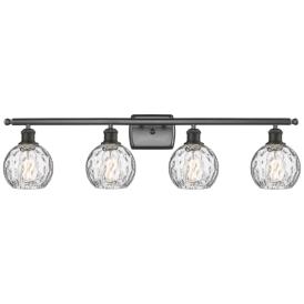 Athens Water Glass 6" 4 Light 36" LED Bath Light - Bronze - Clear Athens Water Glass 6" 4 Light 36" LED Bath Light - Bronze - Clear