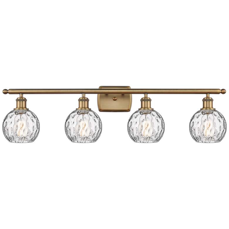 Image 1 Athens Water Glass 6" 4 Light 36" LED Bath Light - Brushed Brass