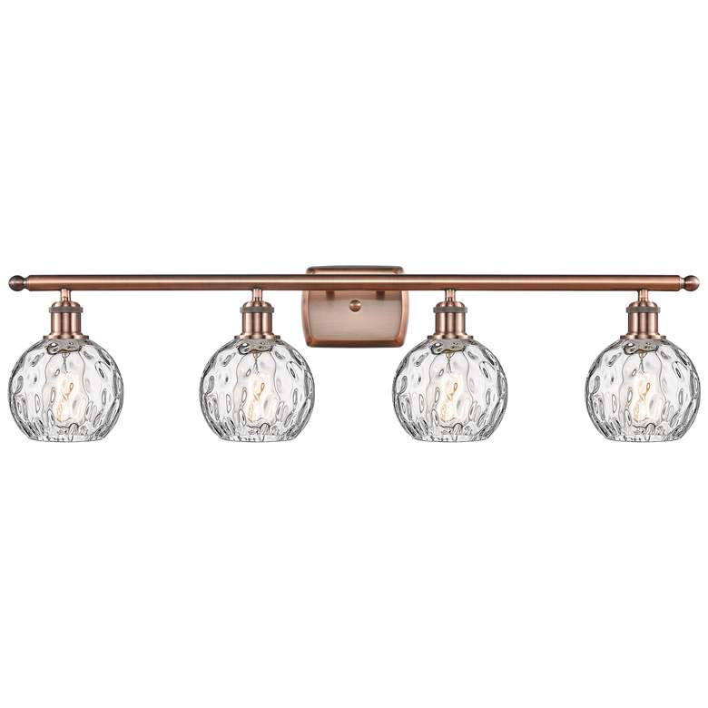 Image 1 Athens Water Glass 6 inch 4 Light 36 inch LED Bath Light - Copper - Clear