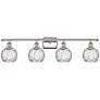 Athens Water Glass 6" 4 Light 36" LED Bath Light - Polished Nicke
