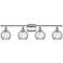 Athens Water Glass 6" 4 Light 36" LED Bath Light - Polished Nicke