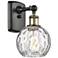Athens Water Glass 6" Incandescent Sconce - Black Brass - Clear Shade
