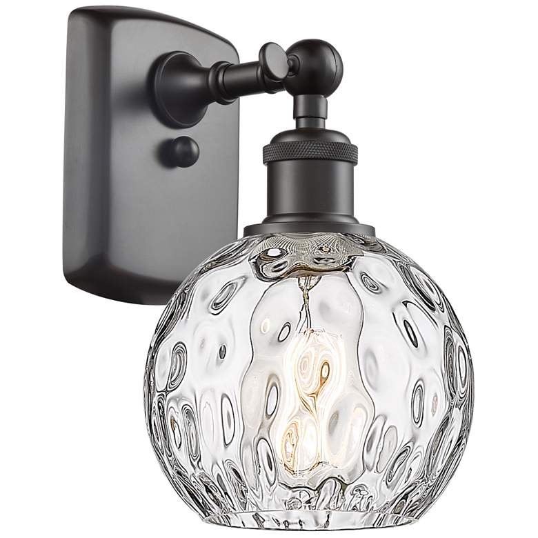 Image 1 Athens Water Glass 6" Incandescent Sconce - Bronze Finish - Clear Shad