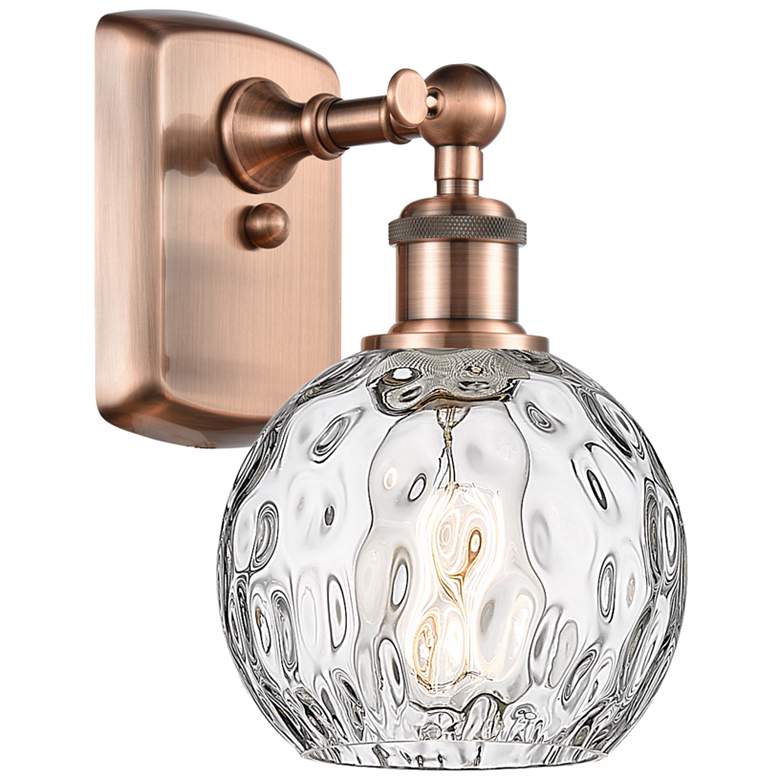 Image 1 Athens Water Glass 6" Incandescent Sconce - Copper Finish - Clear Shad