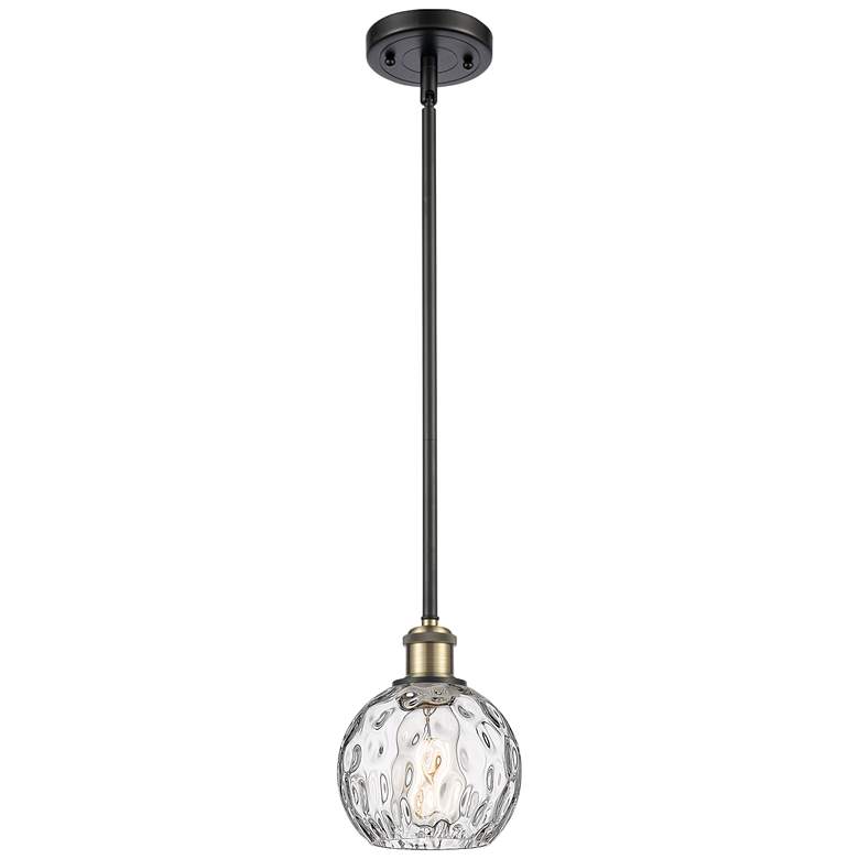 Image 1 Athens Water Glass 6" LED Mini Pendant - Black Antique Brass - Clear