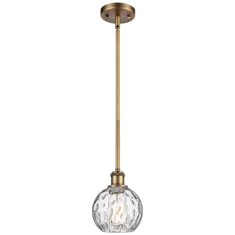 Image 1 Athens Water Glass 6" LED Mini Pendant - Brushed Brass - Clear Water G