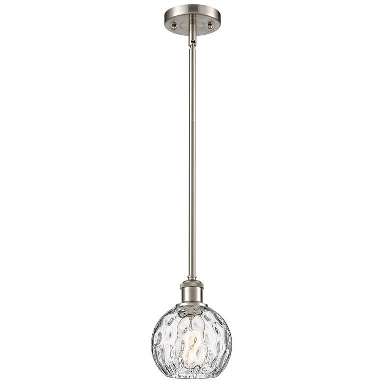 Image 1 Athens Water Glass 6 inch LED Mini Pendant - Brushed Satin Nickel - Clear