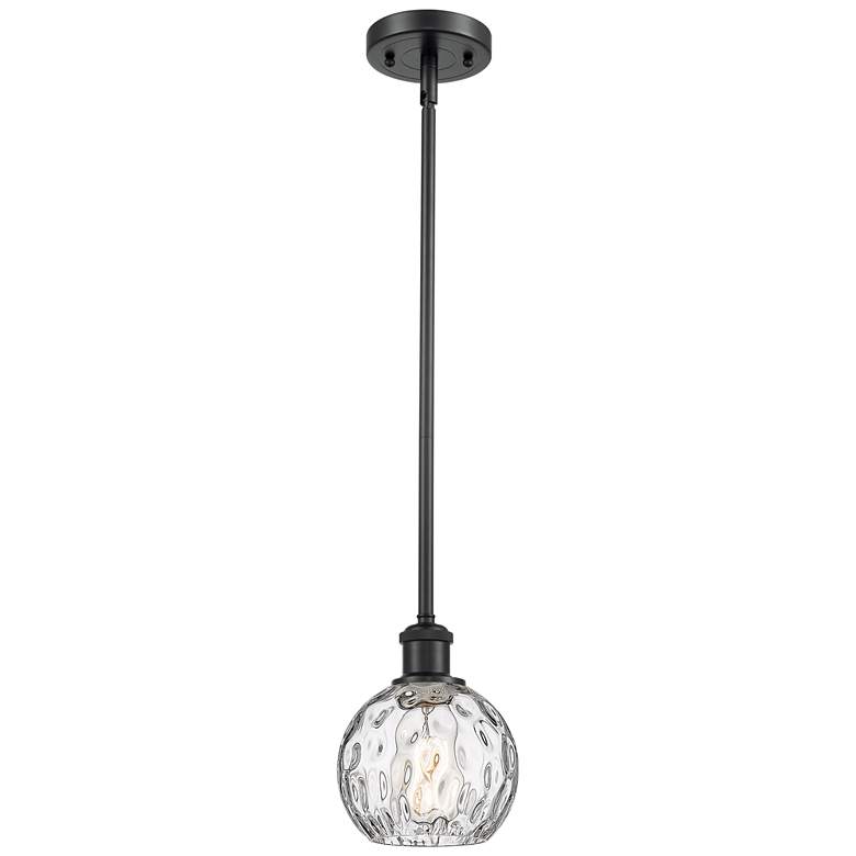 Image 1 Athens Water Glass 6 inch LED Mini Pendant - Matte Black - Clear Water Gla