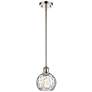 Athens Water Glass 6" LED Mini Pendant - Polished Nickel - Clear