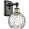 Athens Water Glass 6" LED Sconce - Black Brass Finish - Clear Shade