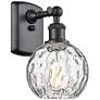 Athens Water Glass 6" LED Sconce - Matte Black Finish - Clear Shade