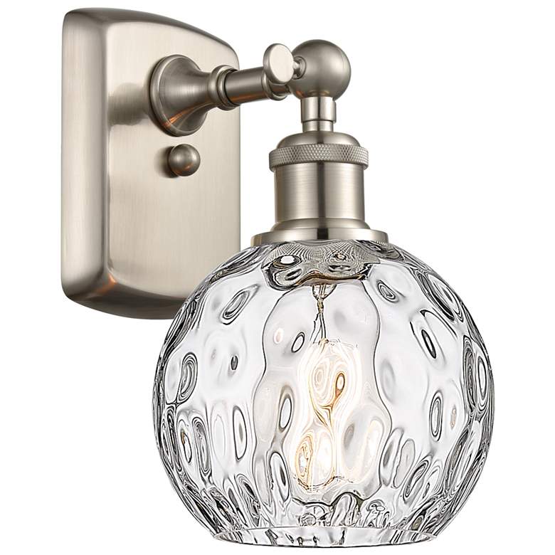 Image 1 Athens Water Glass 6 inch LED Sconce - Nickel Finish - Clear Shade