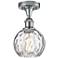 Athens Water Glass 6" LED Semi-Flush Mount - Chrome - Clear Water Gla