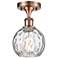 Athens Water Glass  6" LED Semi-Flush Mount - Copper - Clear Water Gla