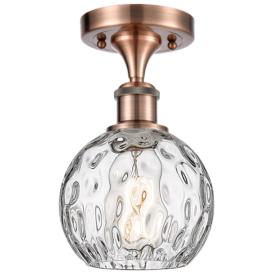 Athens Water Glass  6" LED Semi-Flush Mount - Copper - Clear Water Gla Athens Water Glass  6" LED Semi-Flush Mount - Copper - Clear Water Gla