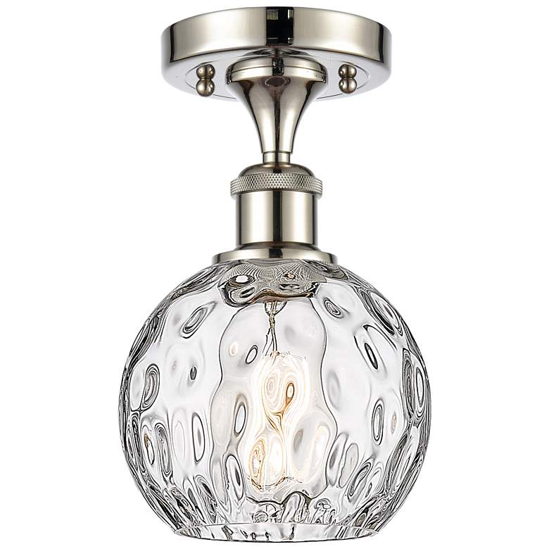 Image 1 Athens Water Glass 6" LED Semi-Flush Mount - Polished Nickel - Clear