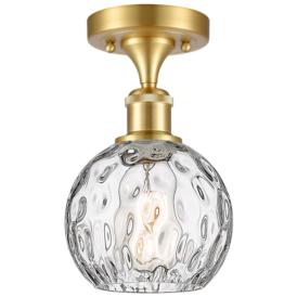 Athens Water Glass  6" LED Semi-Flush Mount - Satin Gold - Clear Athens Water Glass  6" LED Semi-Flush Mount - Satin Gold - Clear