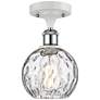 Athens Water Glass  6" LED Semi-Flush Mount - White and Chrome - Clear