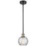 Athens Water Glass 6" Mini Pendant - Black Antique Brass - Clear