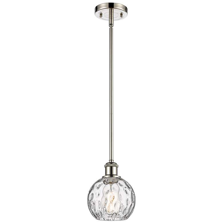 Image 1 Athens Water Glass 6" Mini Pendant - Polished Nickel - Clear Water Gla