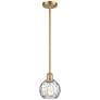 Athens Water Glass 6" Mini Pendant - Satin Gold - Clear Water Glass Sh
