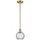 Athens Water Glass 6" Mini Pendant - Satin Gold - Clear Water Glass Sh