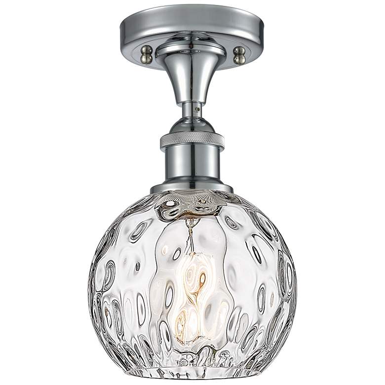 Image 1 Athens Water Glass 6" Semi-Flush Mount - Chrome - Clear Water Glass