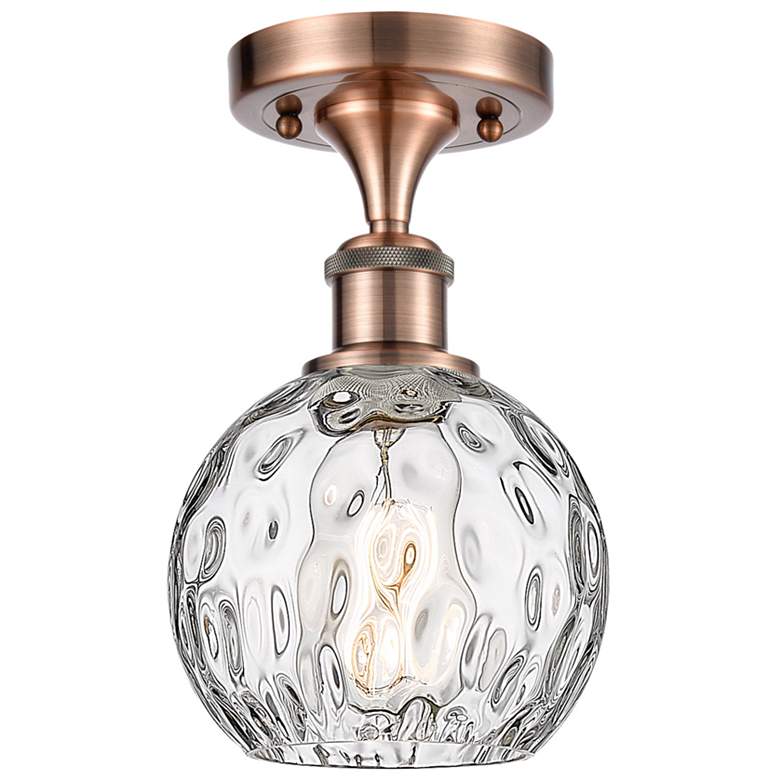 Image 1 Athens Water Glass 6" Semi-Flush Mount - Copper - Clear Water Glass