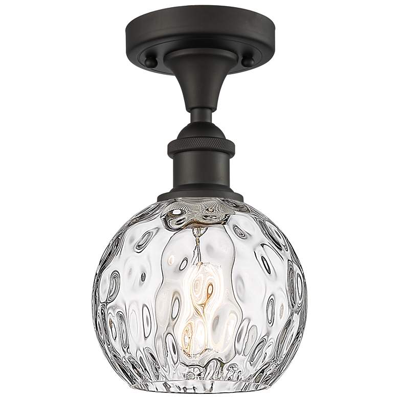 Image 1 Athens Water Glass 6" Semi-Flush Mount - Oil Rubbed Bronze - Clear