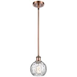 Athens Water Glass 6" Wide Antique Copper LED Mini Pendant