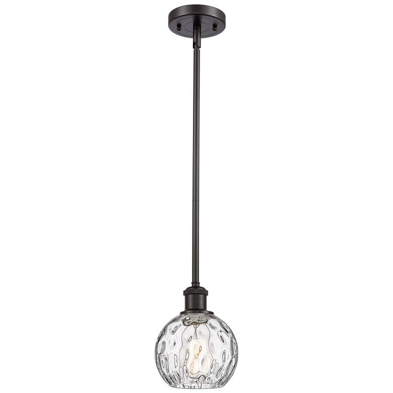 Image 1 Athens Water Glass 6" Wide Oil-Rubbed Bronze Mini Pendant