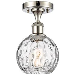 Athens Water Glass  6" LED Semi-Flush Mount - Polished Nickel - Clear