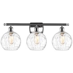 Athens Water Glass 8" 3 Light 26" Bath Light - Polished Chrome -