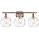 Athens Water Glass 8" 3 Light 26" LED Bath Light - Copper - Clear