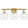 Athens Water Glass 8" 3 Light 26" LED Bath Light - Satin Gold - C