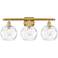 Athens Water Glass 8" 3 Light 26" LED Bath Light - Satin Gold - C