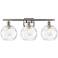 Athens Water Glass 8" 3 Light 26" LED Bath Light - Satin Nickel -