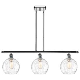 Athens Water Glass 8" 3 Light 36" Island Light - Polished Chrome Athens Water Glass 8" 3 Light 36" Island Light - Polished Chrome