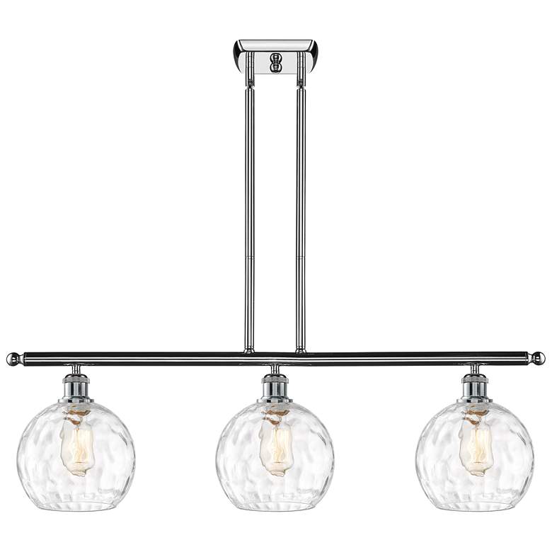 Image 1 Athens Water Glass 8" 3 Light 36" LED Island Light - Chrome - Cl