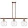 Athens Water Glass 8" 3 Light 36" LED Island Light - Copper  - Cl