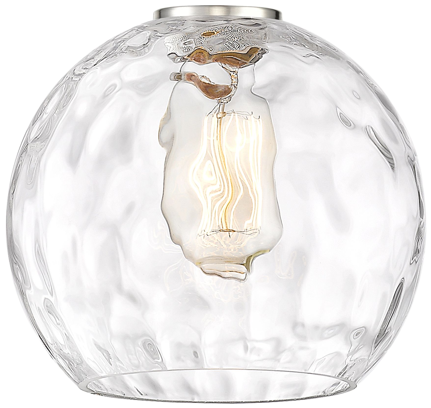 Image 3 Athens Water Glass 8" 3 Light 36" LED Island Light - Satin Nickel more views