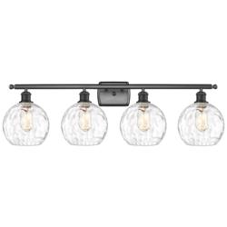 Athens Water Glass 8" 4 Light 36" Bath Light - Oil Rubbed Bronze