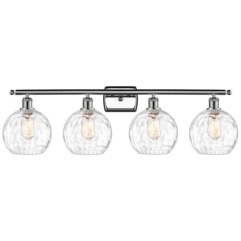 Image 1 Athens Water Glass 8" 4 Light 36" Bath Light - Polished Chrome -