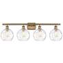 Athens Water Glass 8" 4 Light 36" LED Bath Light - Brushed Brass 
